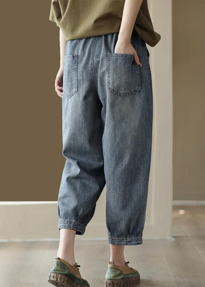 Blue Pockets High Waist Jeans Summer