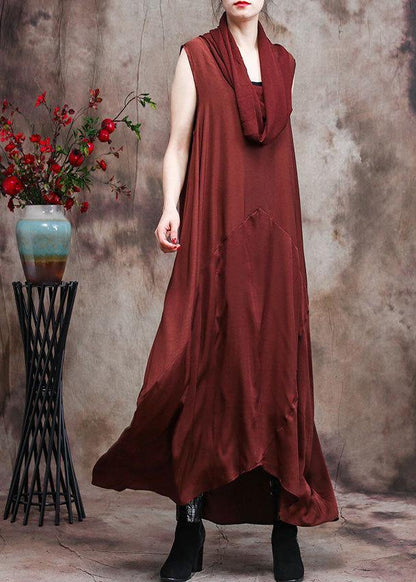 Luxy Burgundy Long Silk Dresses
