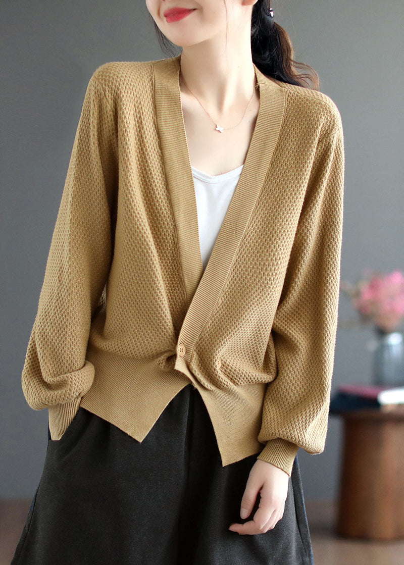 Blue V Neck Button Knit Cardigan Fall