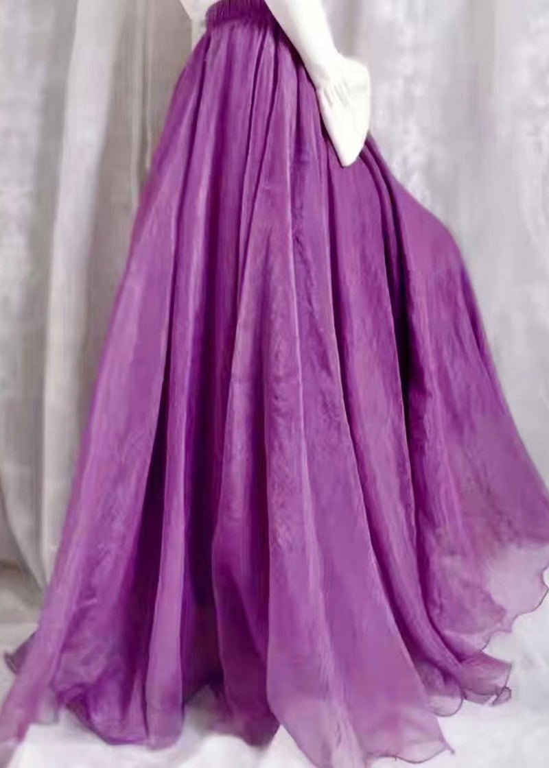 Blue Exra Large Hem Beach Chiffon Skirts Summer