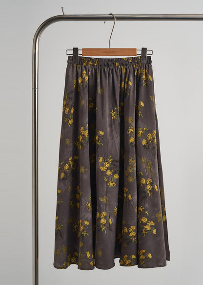 Yellow Ruffled Print Chiffoncotton Two Pieces Set Summer