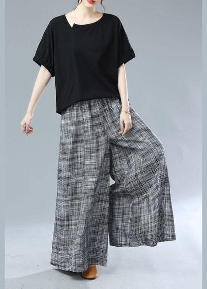 Black Pockets Wide Leg Fall Pants