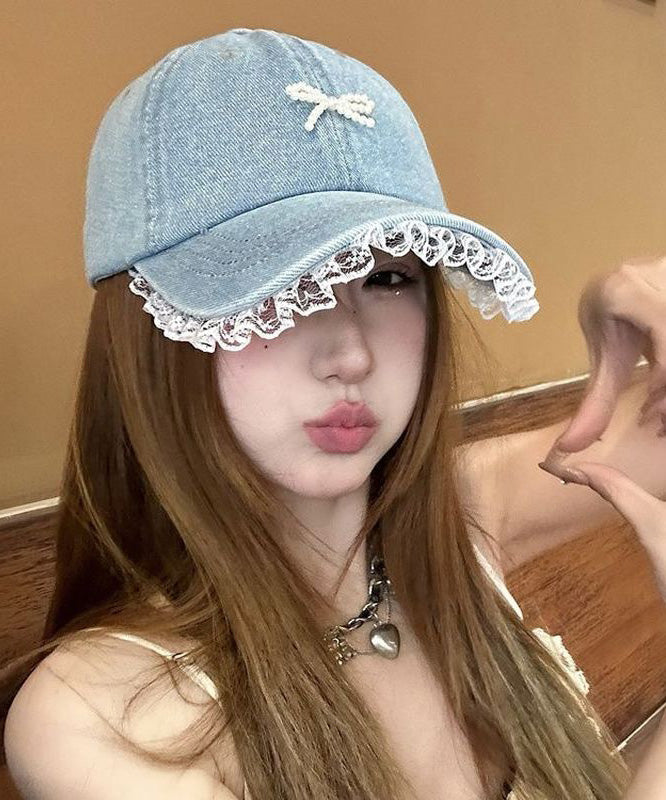 New Lace Edged Denim Baseball Cap Hat