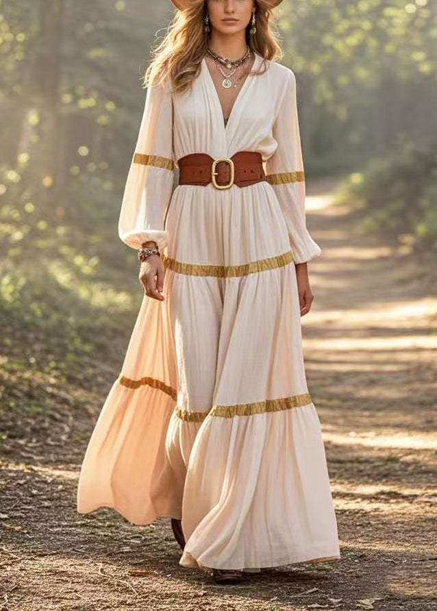 White Tunic Patchwork Exra Large Hem Cotton Dress Spring