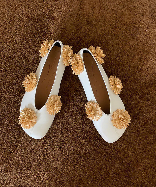 New Splicing Flat Shoes Black Sheepskin