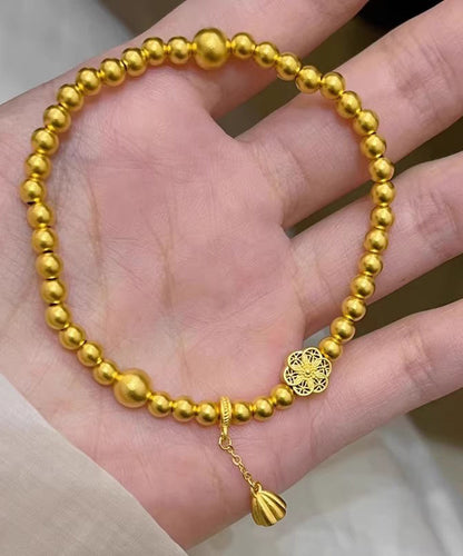Gold Ancient Gold Bangle and Charm Bracelet Two Piece Set