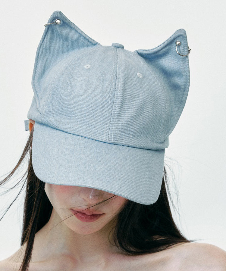 Japanese Style Cat's Ears Denim Baseball Cap Hat