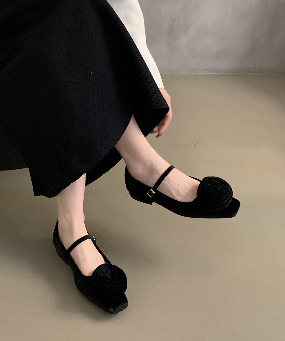 French Lace Up Splicing Flat Feet Shoes Pink Velour