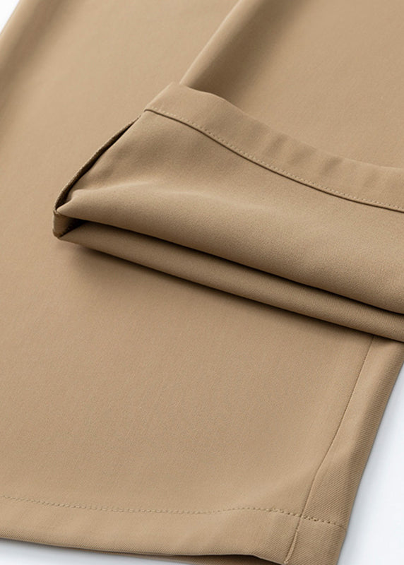 Light Brown Patchwork High Waist Straight Pants