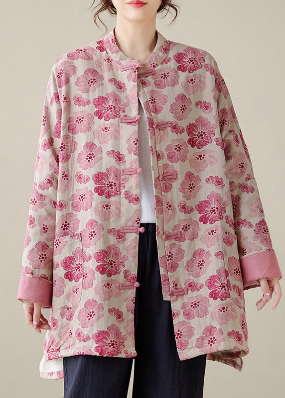 Organic Black Plaid Oversized Print Fine Cotton Filled Coat Outwear Winter