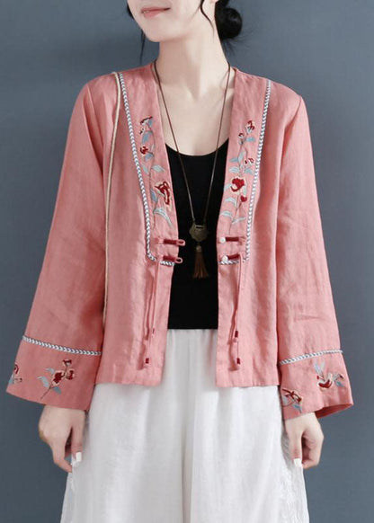 Diy Purple V Neck Embroideried Patchwork Shirts Long Sleeve