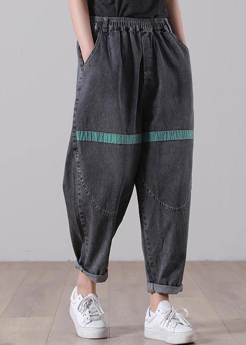 Black Patchwork Jeans Summer Cotton