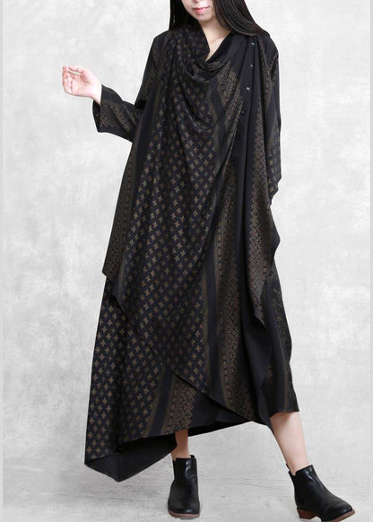 Classy Patchwork Tunics Outfits Chocolate Print a Line Dresses