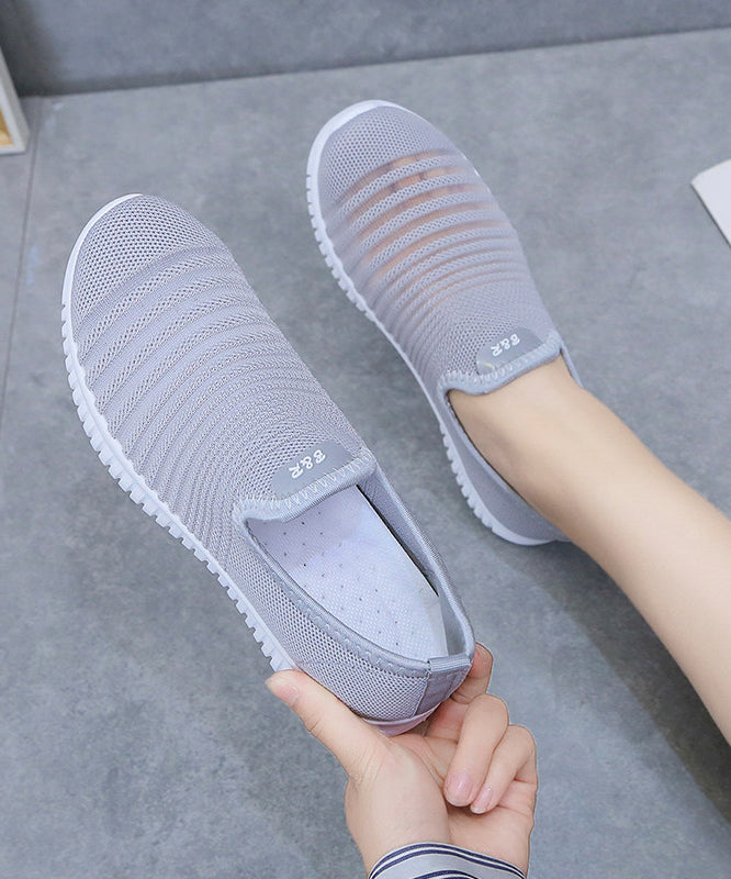 Knit Fabric Flat Shoes for Hollow Out Flat Shoes