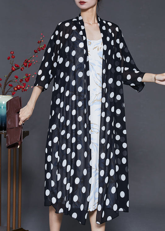 Diy Black Oversized Print Chiffon Upf 50+ Cardigans Summer