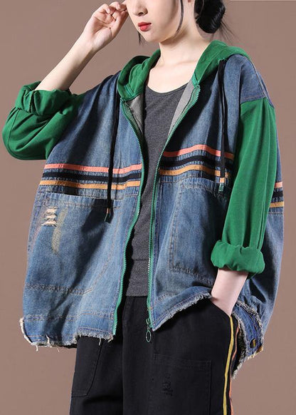 Hooded Spring Maxi Coat Green Clothing Jackets