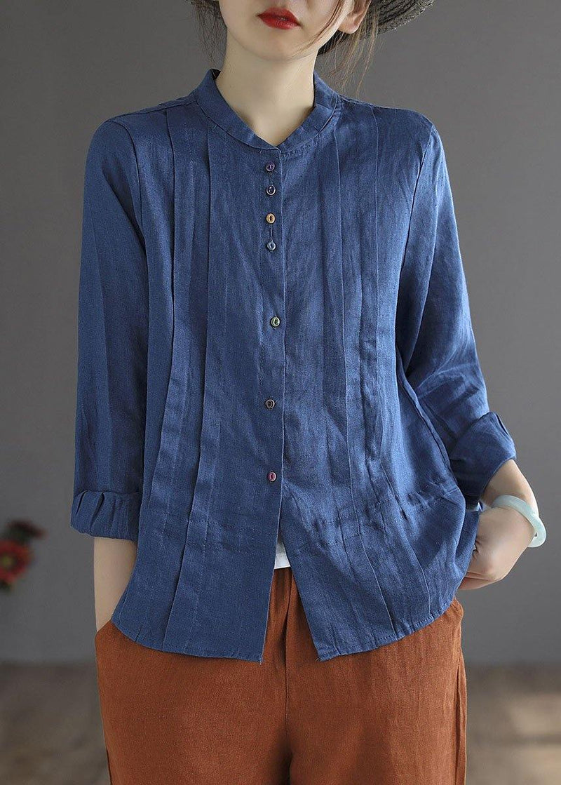 White Linen Retro Wrinkled Fall Tie Waist Long Sleeve Shirt Tops