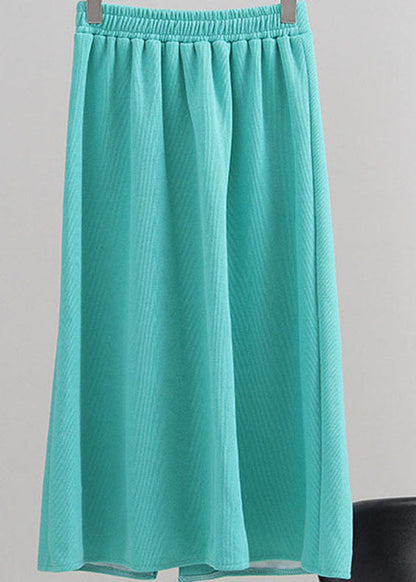 Green Asymmetrical Knit Skirt Spring