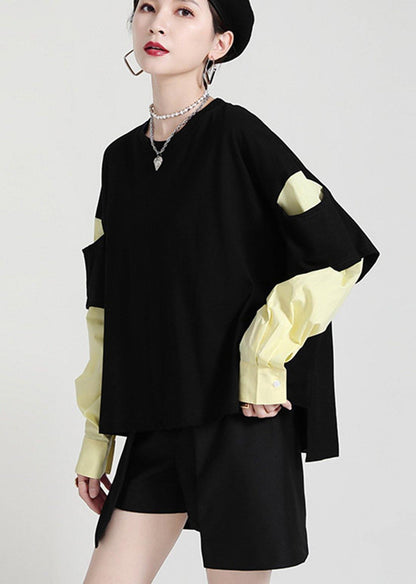 Black Low High Design Sweatshirt