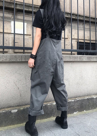 Grey Slash Neck Cozy Jumpsuits