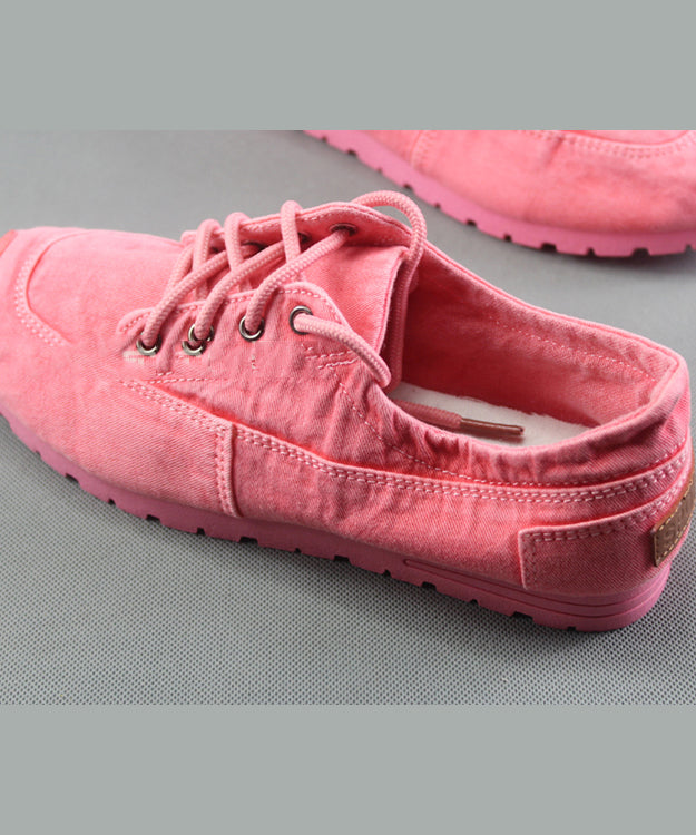 Simple Blue Cotton Fabric Flat Shoes for Cross Strap Flat Shoes