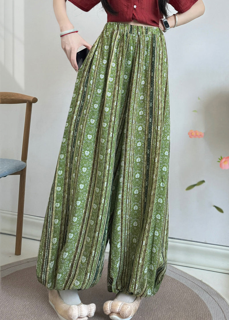 Red Tasseled Print Cotton Lantern Pants Fall