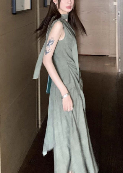 Style Green Asymmetrical Cotton Sets 2 Pieces Summer