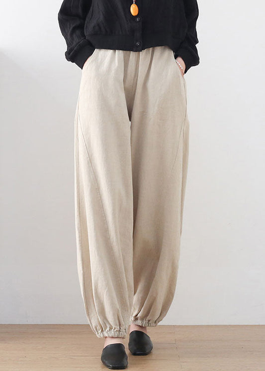 Linen Colour Loose Linen Lantern Pants Draping Summer