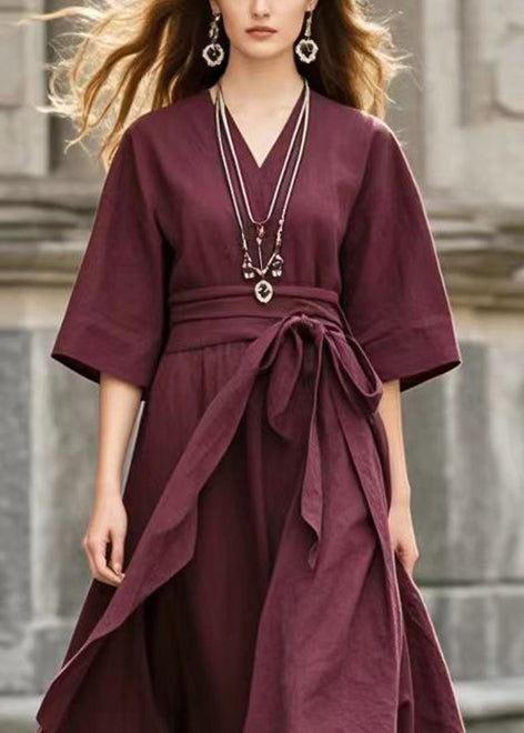 Mulberry Tie Waist Exra Large Hem Cotton Robe Dresses Summer