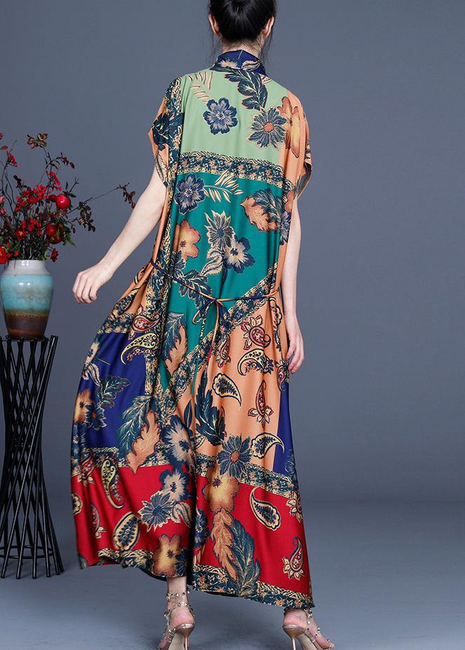 Boutique Yellow Print Summer Short Sleeve Cardigan Long