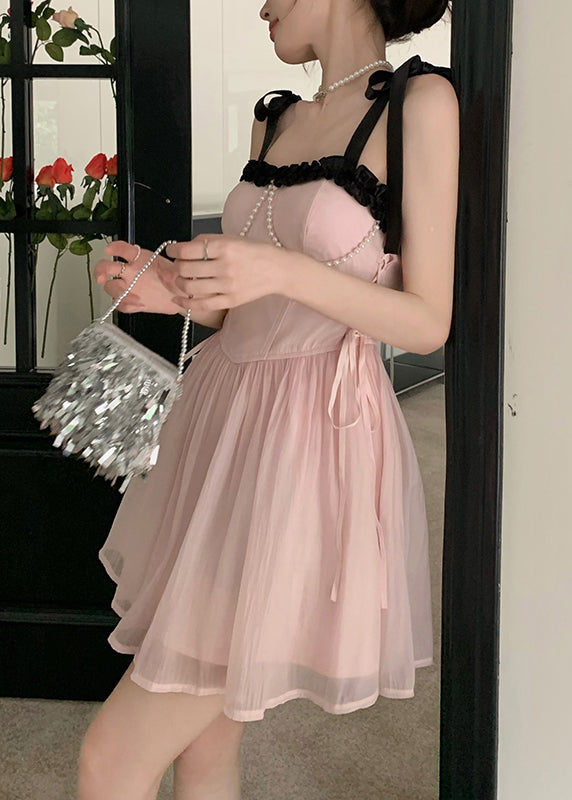 Pink Patchwork Chiffon Princess Dress Summer