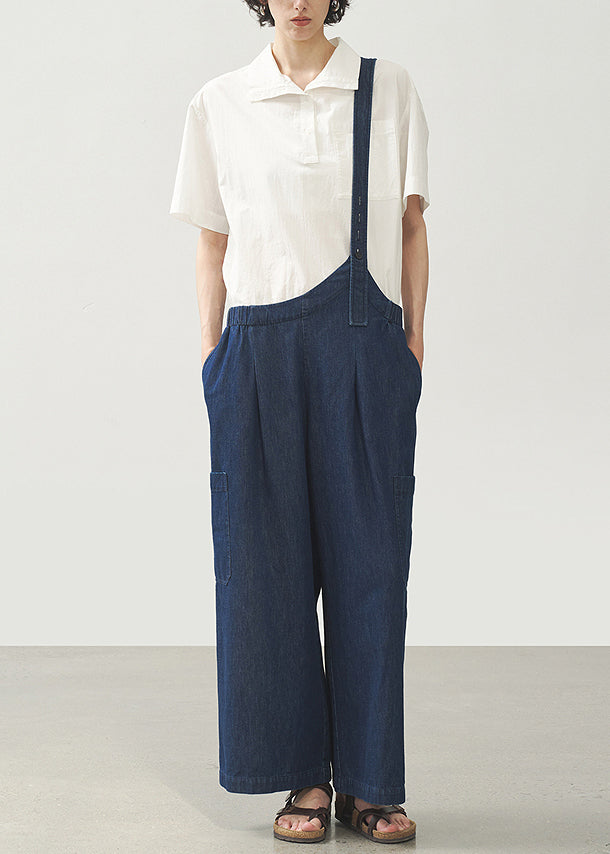 Summer Blue Strap Jeans Asymmetric Design