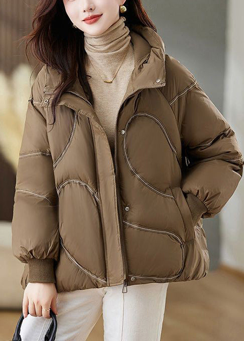 Brown Oversized Duck Down Down Coat Winter