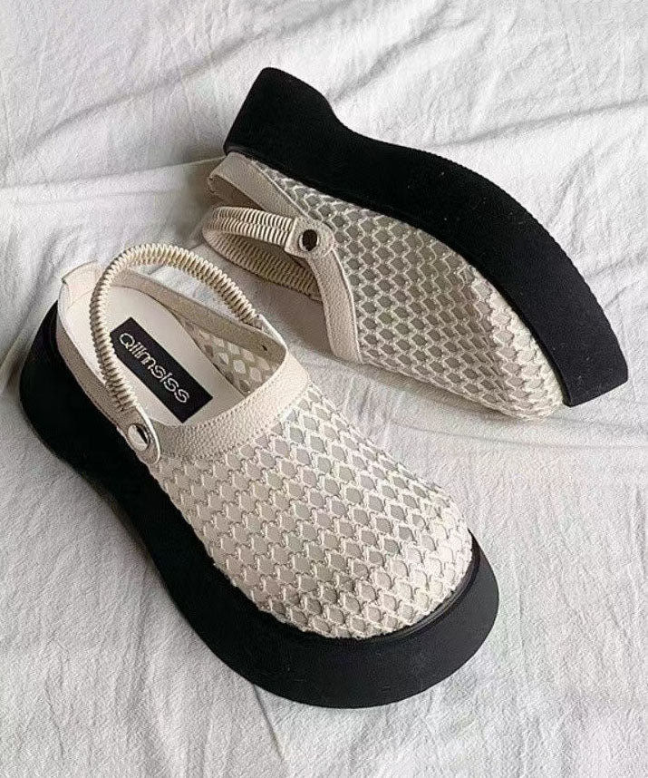 Apricot Sandals Platform Breathable Mesh Splicing