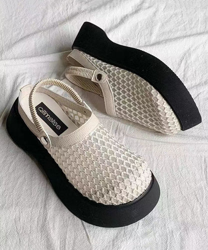 Apricot Sandals Platform Breathable Mesh Splicing