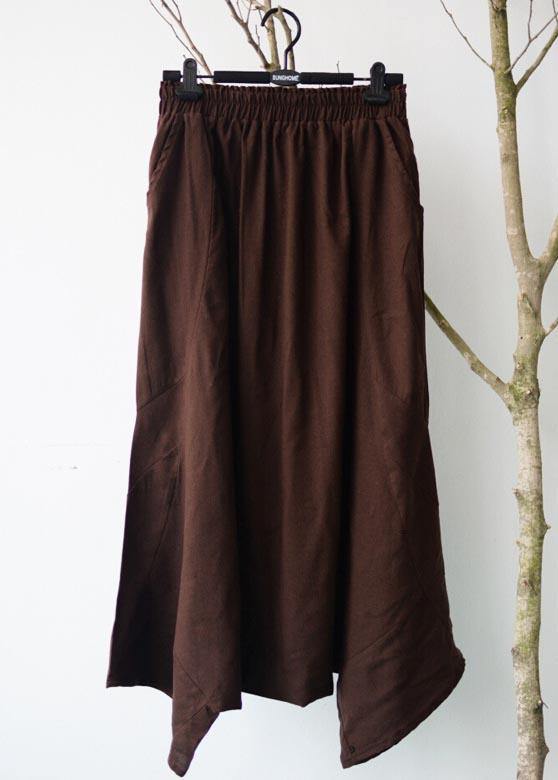 Diy Army Green Elastic Waist Cotton Linen Loose Pants Summer