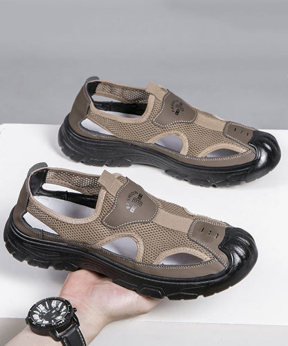 Coffee Breathable Mesh Splicing Water Sandals