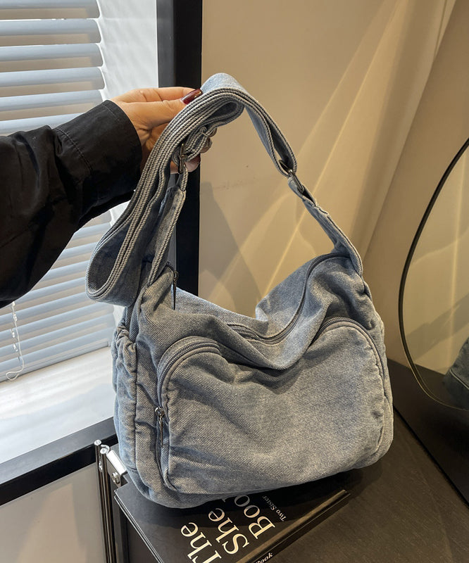 Light Blue Durable Denim Message Bag
