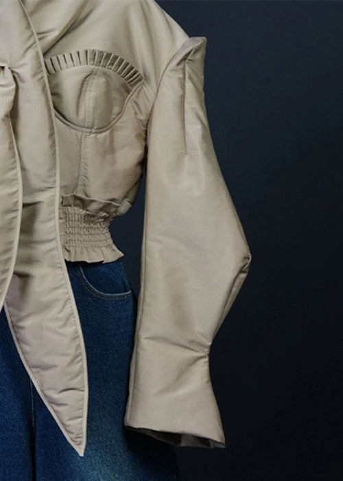 Khaki Bow Original Design Duck Down Down Coats Winter
