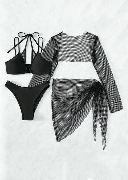 Swimsuit Set Four Piece Set Tulle Lingerie Set