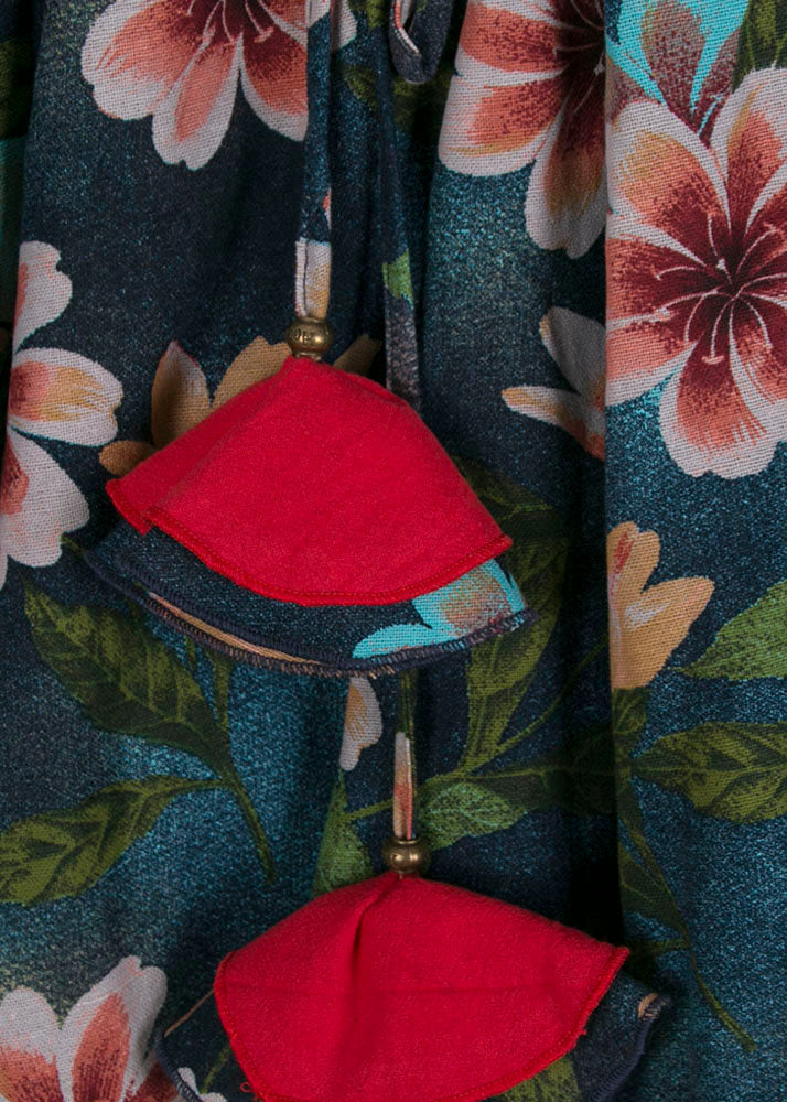 Green Wrinkled Asymmetrical Print Patchwork Cotton Skirts Fall