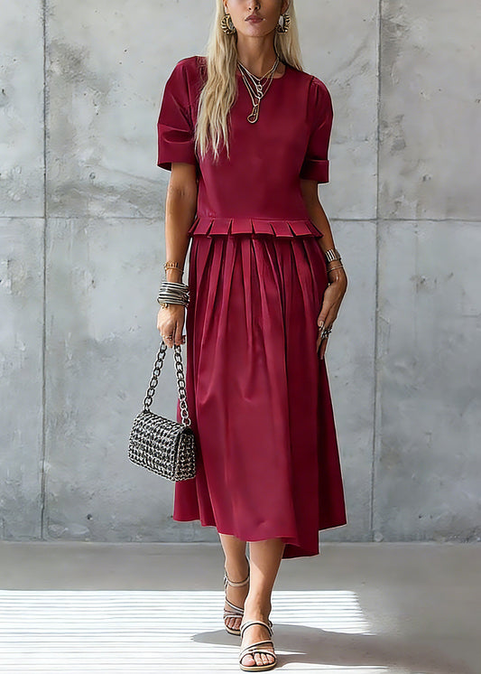 Stylish Red Ruffled Maxi Dress Summer