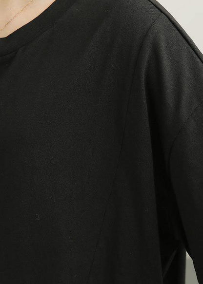French Black Side Open Cotton Top Summer