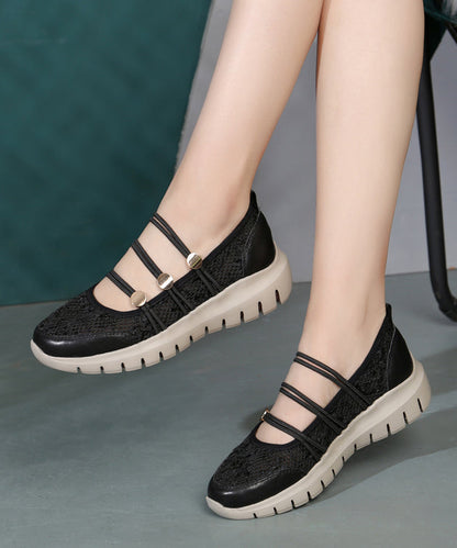 Comfy Beige Breathable Mesh Splicing Wedge Heels Sandals