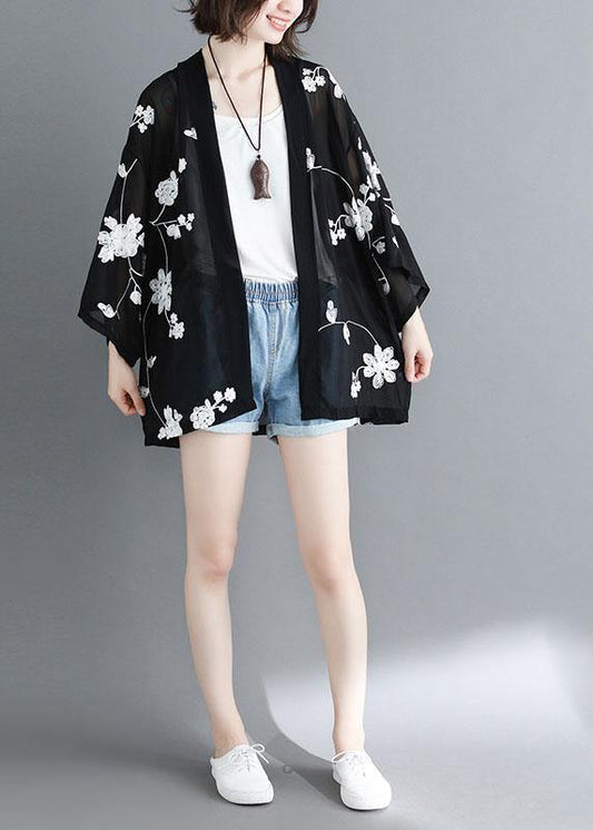Black Bat Wing Sleeve Summer Long Sleeve Cardigans