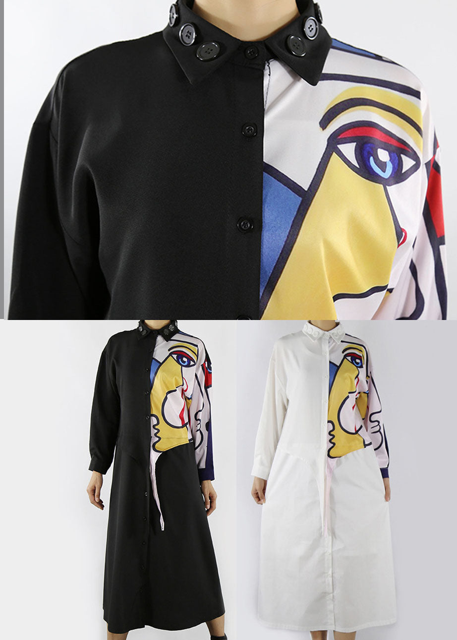 White Shirt Dresses Button Spring