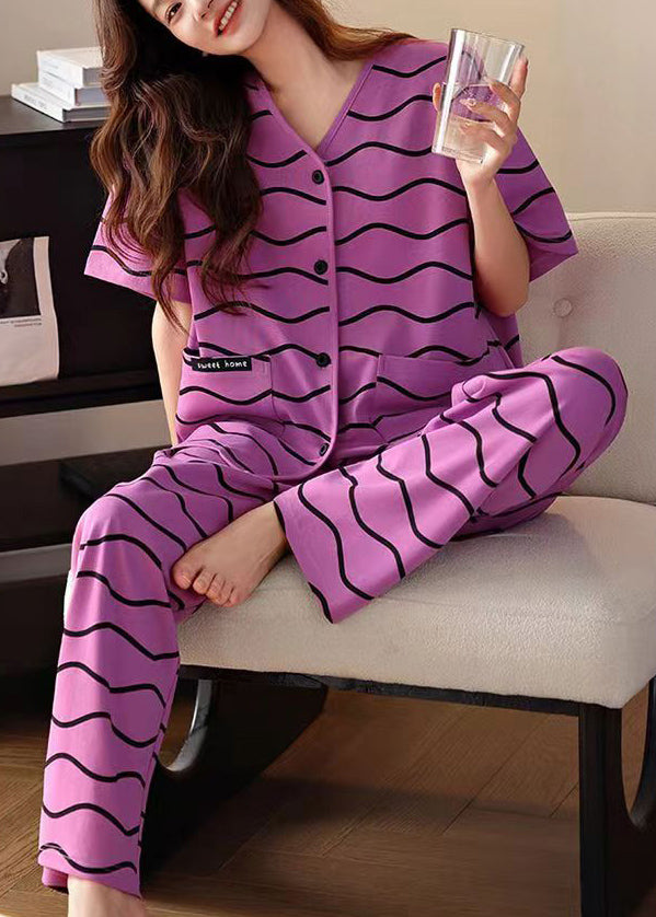 Summer Cotton Thin Loose Home Clothing Set