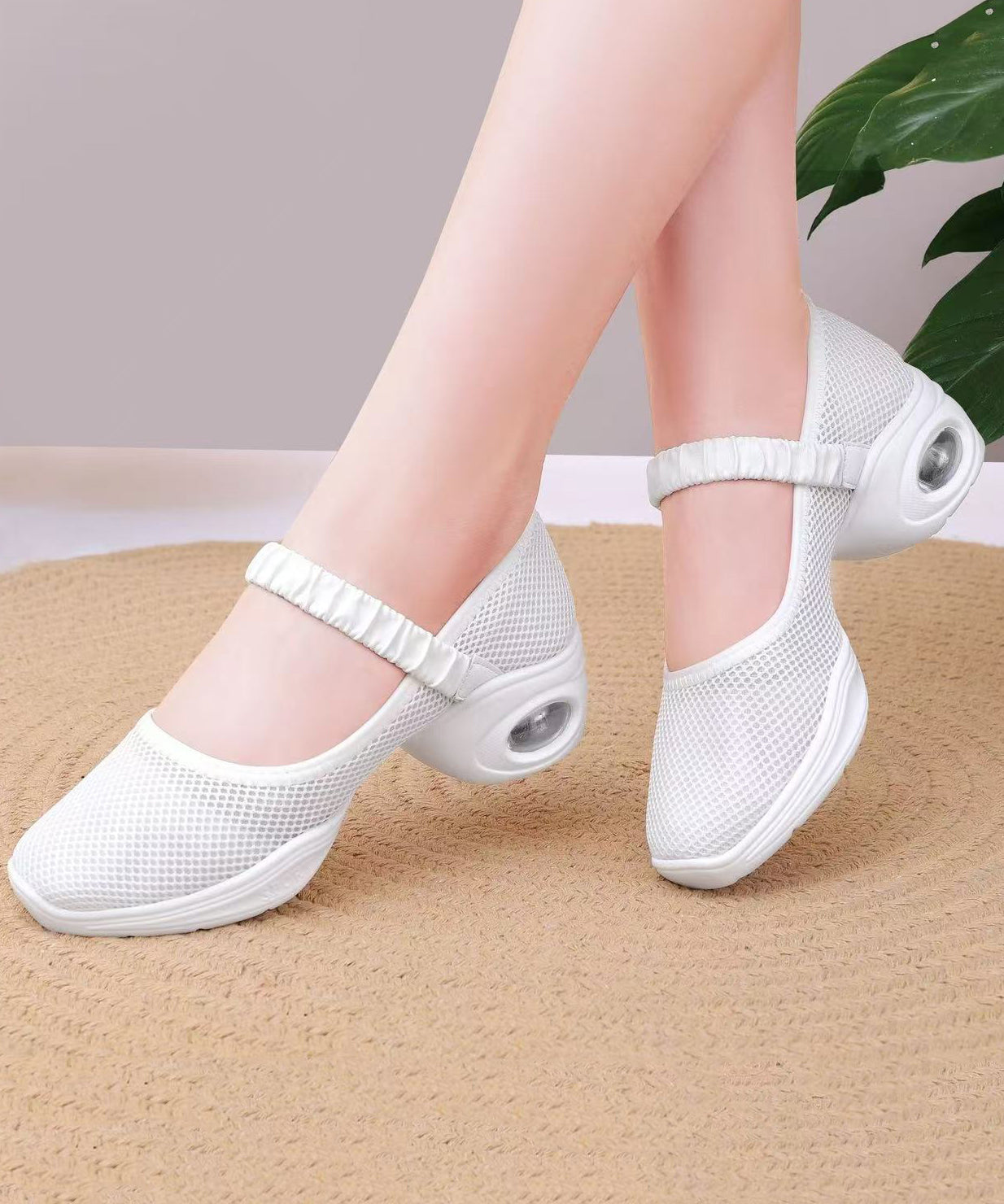 Splicing Chunky Shoes Black Breathable Mesh