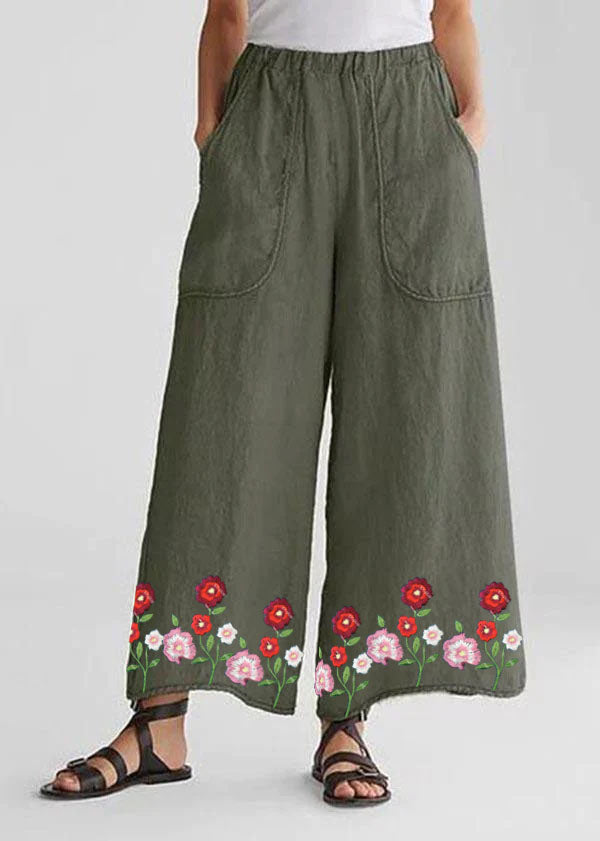 Cotton Linen Loose Wide Leg Pants