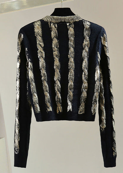 French Black O-neck Cozy Cotton Knit Sweaters Winter